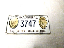 PRESIDENTIAL INAUGURATION PLATE 1956-1957 IKE HISTORICAL LICENSE PLATE picture