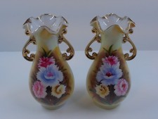 Enesco Floral Vases Pair Vintage Japan see photos 7