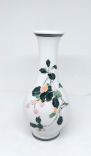 Liling China Vintage Fine Porcelain Bud Vase White Hand Painted Floral 8 inch picture