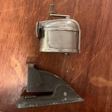 Vintage Metal Stapler & Hand Crank Pencil Sharpener Lot Office Desk Accessories picture