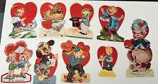 9 Vintage Action Valentine's Cards Americard Anthropomorphic 40's 50's Moveable picture