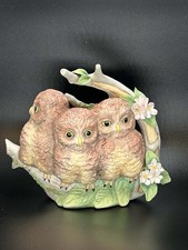 Vintage CYBIS Porcelain Birds Harriet Hank & Hoot Nesting Owls RARE picture