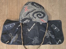 Rare,Antique Japanese Hikeshi Zukin Fireman Hood, Indigo Sashiko Cotton,  picture