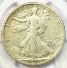 1916-S Walking Liberty Half Dollar As shown in the figure, Key-Date, Excellent picture
