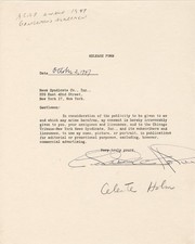 CELESTE HOLM - DOCUMENT SIGNED 10/02/1947 picture