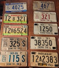 10 Vintage Indiana License Plate Lot Tag Mancave Wall Decor Project Art 70 80 90 picture