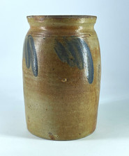 Antique Rare American Blue Decorated Stoneware Crock 19th C Mid-Atlantic 7’ 1/2 picture