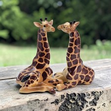 VTG Pair Hagen Renaker Giraffe Calf Figurines HR San Marcos Maureen Love MINT picture