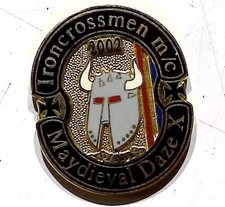 2002 Ironcrossmen m/c Lapel Pin Maydieval Daze X Vintage Helmet picture