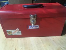 Vintage Waterloo All American Red Metal Tool Box 18