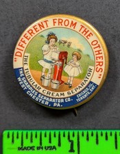 Vintage 1906 Tubular Cream West Chester PA Pinback Pin picture