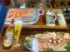 Vtg 1950s Stroh’s Bohemian Beer Advertising TOC Sign 19” x 14” Detroit MI picture