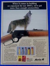 1993 MARLIN MODEL 1894 LEVER ACTION HUNTING RIFLE ORIGINAL PRINT AD PIN picture