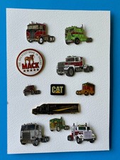 11 vintage semi truck enamel lapel pins Mack Kenworth International Ford picture
