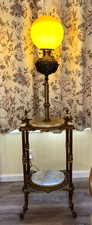 Antique c1891 Bradley Hubbard B&H Onyx Cherub Piano Floor Lamp Table Victorian picture