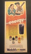 1940’s Welch’s Juice & Foods Grape Juice Company Colored Magazine Ad picture