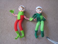 Annalee Christmas Pixie Elf 2013 Vermont Country Store Lot of 2 picture
