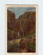 Postcard Suspension Bridge Spanning the Top of Royal Gorge Colorado USA picture