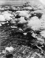 American dive bombers flying above the clouds Historic Old Photo picture
