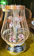 Vtg Fiber Optic Floral Accent Lamp Cage Shade Color Changing Music Box picture