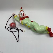 New Vintage Brinn's Hanging All Porcelain Clown Authentic Collectible~14 Inches picture