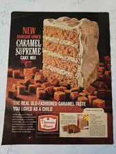 1966 Duncan Hines Caramel Supreme cake mix and frosting recipe Vintage ad picture