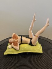 Vintage Mid Century Bathing Beauty  Art Nouveau Porcelain Figurine Rare Find picture
