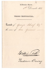 Frederic Ouvry & William Tite Signed Document 1782 / Autographed / William Thoms picture