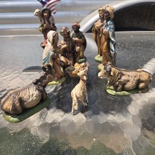 VTG Italy Nativity Set 10 Piece Manger Scene Christmas Figurines Italy picture