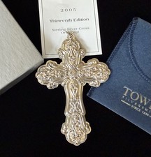 2005 TOWLE 13th Edition Sterling Silver Christmas Cross Ornament Pendant w/Box picture