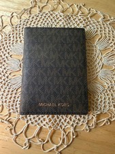 Michael Kors Brown Leather Passport Holder with Card Slots picture