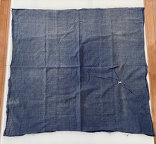 Vintage Japanese Indigo Cotton Boro Fabric Shuttle Woven Selvedge Panel 91x98cm picture