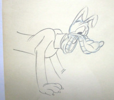 1940's PLUTO DOG Donald Duck  WALT DISNEY ORIGINAL PRODUCTION cel DRAWING picture