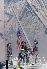 9/11 Firefighters Raising Flag Ground Zero NYC 9/11 Photo Reprint picture