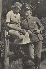 German officer and women WW2 Photo Glossy 4*6 in A008 picture