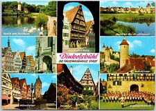 VINTAGE CONTINENTAL SIZE POSTCARD MULTIPLE SCENES AT DINKELSBUHL GERMANY 1970s picture