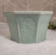Celadon Jade Green Asian Floral Design Octagonal Flower Bonsai Pot Planter 5