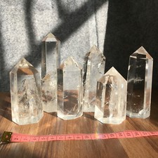 6PCS  Natural clear quartz obelisk crystal WAND point healing random picture