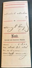 1884 New York Handwritten Bond Legal Document Michael Mahar to Harvey E Terry picture