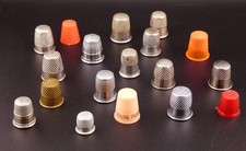 Vintage Thimble Lot of 18 Various Sizes Japan, USA, Germany, Taiwan picture