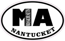 4 x 2.5 Oval MA Nantucket Massachusetts Sticker Car Truck Vehicle Bumper Decal picture