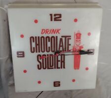 VINTAGE ADVERTISING CHOCOLATE SOLDIER CLOCK SODA picture