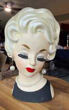 INARCO E-2254 Marilyn Monroe Woman Head Vase Ceramic Hand Painted Japan 1960s picture