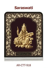 24kt Gold Foil Saraswati Table Top Mini Frame for Gifting, Decoration, Spiritual picture