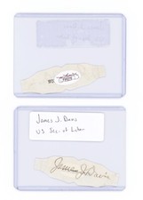 James J Davis Signed Vintage Cigar Wrapper Label JSA 2nd US Secretary of Labor picture