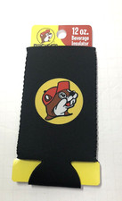 Buc-ee's Travel Center Black Slim Can Insulator New Bucky Beaver Logo 12oz picture