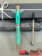 MONTBLANC Turquoise Pattern Silver Trim Rollerball Pen Luxury Gift Rare picture