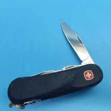 Black Wenger Tactile Soft Touch Evo 17 Swiss Army Pocket Knife Evolution Bent picture