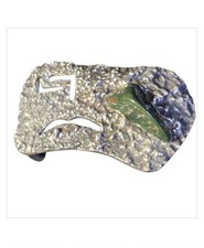 Antonio Pineda Taxco Mexico Sterling Silver Green Agate Buckle picture