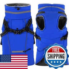 Doglay 2 in 1 Dog Coat with Harness Built-in Waterproof Jacket - Blue, M picture